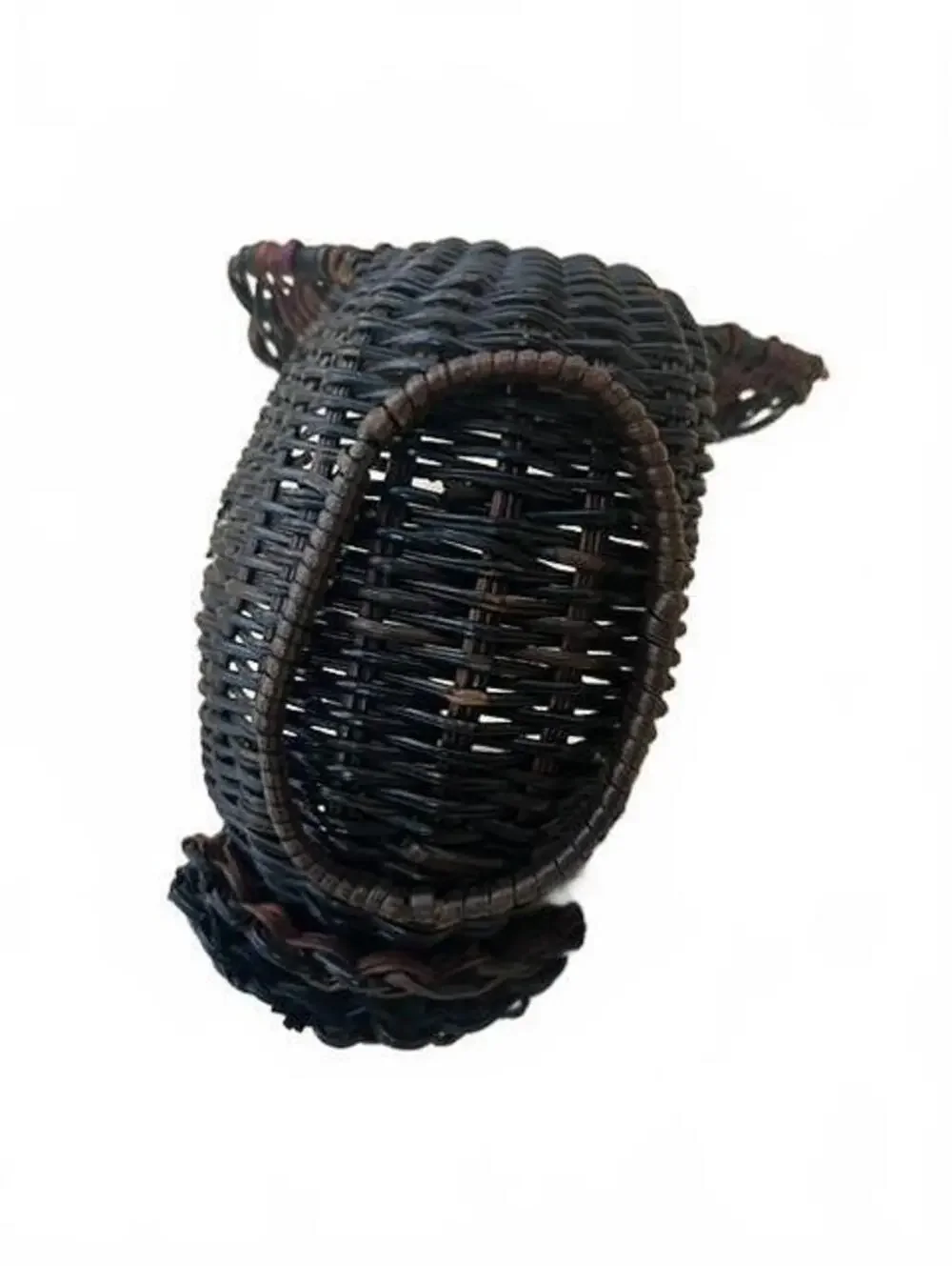 Vintage Wicker Turkey Basket Handwoven Thanksgiving Centerpiece Fall Decor